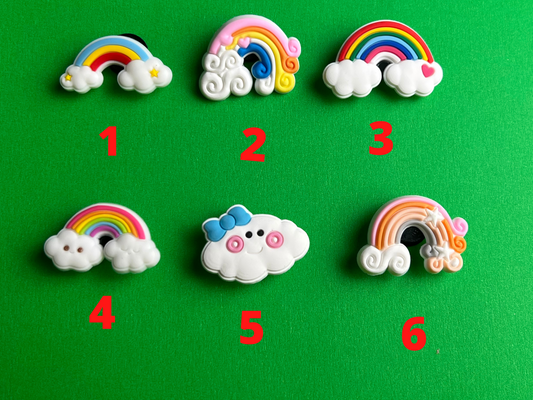 RAINBOW Cloud Shoe Charms - Cute Charm LIT