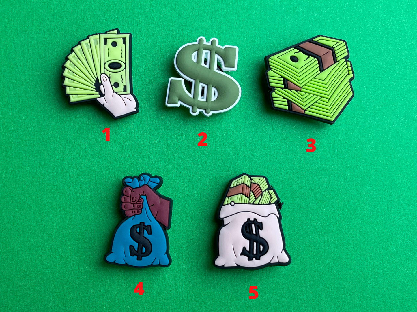 Money Shoe Charms - Cash Stack Shoe Charms