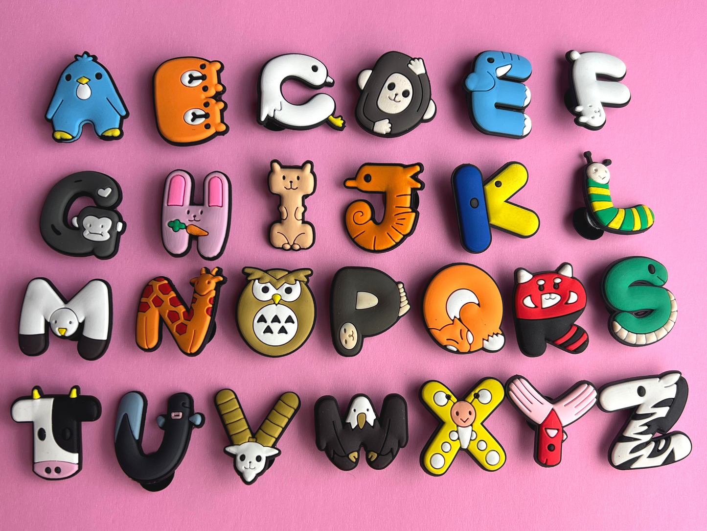 Animals Alphabet Shoe Charms - Letters Shoe charms