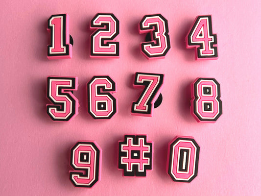 Pink Numbers Shoe Charms - Numbers Shoe Charms